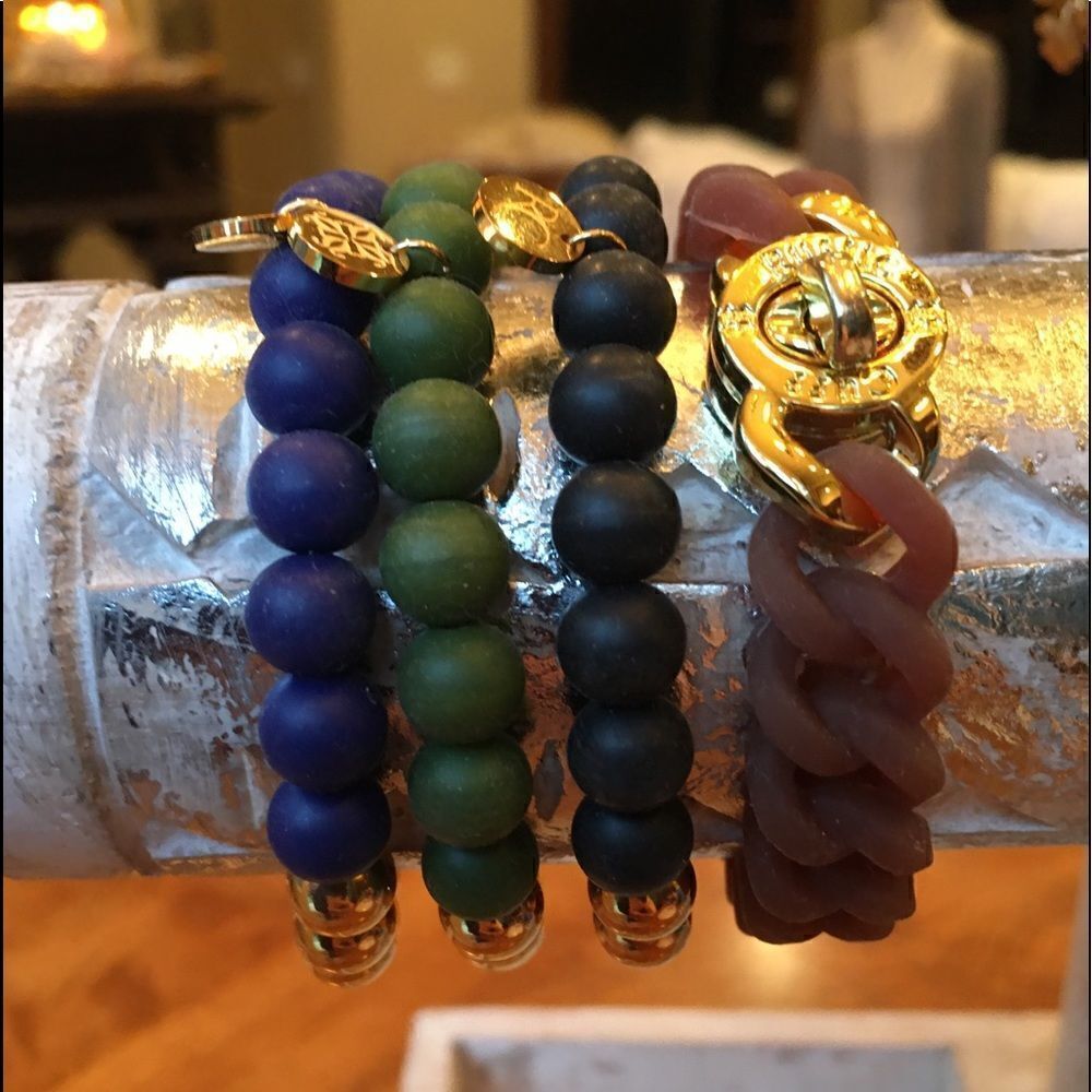 GOLD & Rubber Rustic Cuff Set!